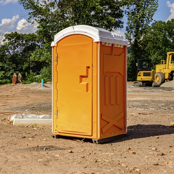 how often are the porta potties cleaned and serviced during a rental period in Mica